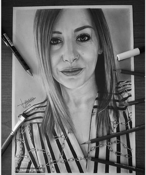 retrato a lapiz de ana