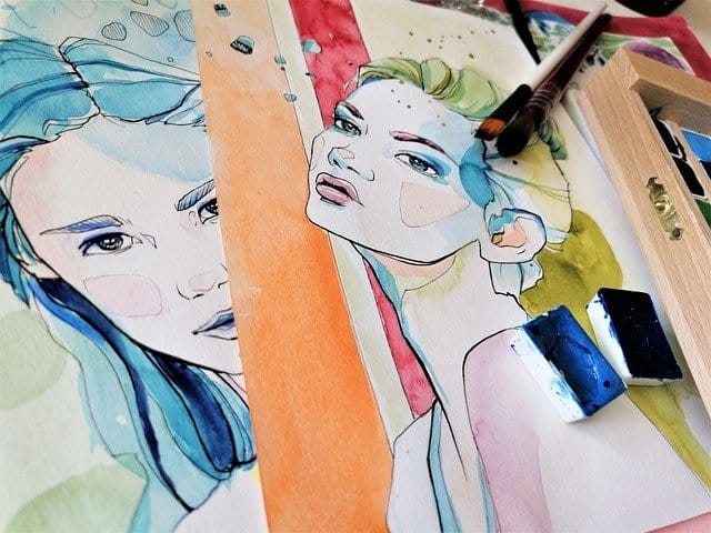 retrato acuarela creativo